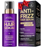 NUTRAHARMONY Hydrating Hair Serum – Keratin Hair Treatment for Dry, Frizzy, Damaged Hair – Biotin, Castor & Rosemary Oils – Anti‑Frizz, Heat Protectant & Split Ends Repair for Smooth, Shiny Hair, 5oz