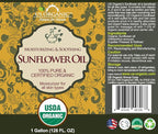US Organic Sunflower Carrier Oil Bulk Pack, USDA Certified Organic,100% Pure & Natural, Expeller Pressed, for Massage, Aromatherapy or Small Manufacturing, 1 Gallon (128 Ounce)