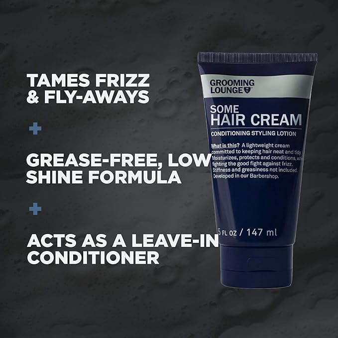 Grooming Lounge Some Hair Cream - Sculpting, Low Shine, Flexible Styling Cream for Men - Moisturizing, Conditioning, and Texturizing with Firm, Strong Hold - Paraben and Sulfate Free Formula - 5 oz