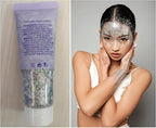 Go Ho Silver Face Body Glitter Gel,Singer Concerts Silver Face Paint Makeup,Holographic Chunky Glitters for Hair/Lip/Nails on Party Halloween Makeup,Festival Rave Accessories,52g
