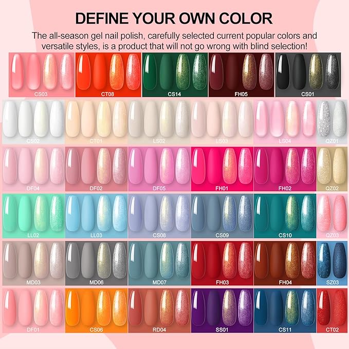 COSCELIA 53pcs Gel Nail Polish Kit with U V light and Drill Starter Kit 35 Colors Gel Nail Polish with 5pcs Top Base Coat Nail Art Professional Gel Manicure Kits Christmas Gifts for Women Teens Girls