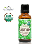 US Organic Citronella Essential Oil, USDA Certified, 100% Pure, 30 ml, Improved caps and droppers – Used for Skin Care, DIY Projects Like Candle Making and Much More