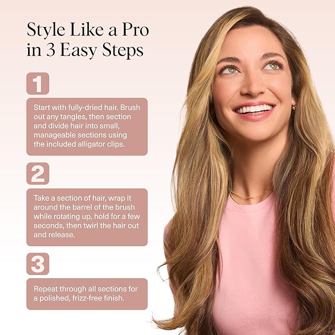 Kitsch Thermal Brush – Round Brush For Blowout Look – 1.5”/38 mm Ceramic Barrel Hair Brush & Hair Styling Tool For Volume & Shine for All Hair Types – Frizz-Reducing Ceramic Tourmaline, Quick Heat-Up