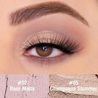 FV Waterproof Eyeshadow Stick Duo,Long-Lasting Cream Eye Shadow Makeup Sets, High Pigmented Eyeshadow Pencil with Matte & Shimmer Finish, Natural Look (Rose & Champagne)