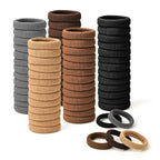 Hair Bands Hair ties for Thick Hair, 50PCS Seamless Cotton Simply Ponytail Holders Headband Scrunchies Hair Accessories No Damage (Neutral Colors)
