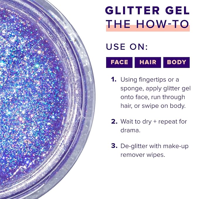 UNICORN SNOT Holographic Face Glitter & Body Glitter Gel | Holiday Glitter Makeup: Stocking Stuffers & Christmas Gift | Hair Glitter, Vegan & Cruelty-Free, 1.7 oz Purple Glitter (UV)