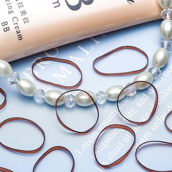 1000pcs Brown Mini Rubber Bands, Soft Small Hair Ties for Kids Toddlers Girls, Elastic Ponytail Accessories, No Damage Baby Hair Styling (Brown)