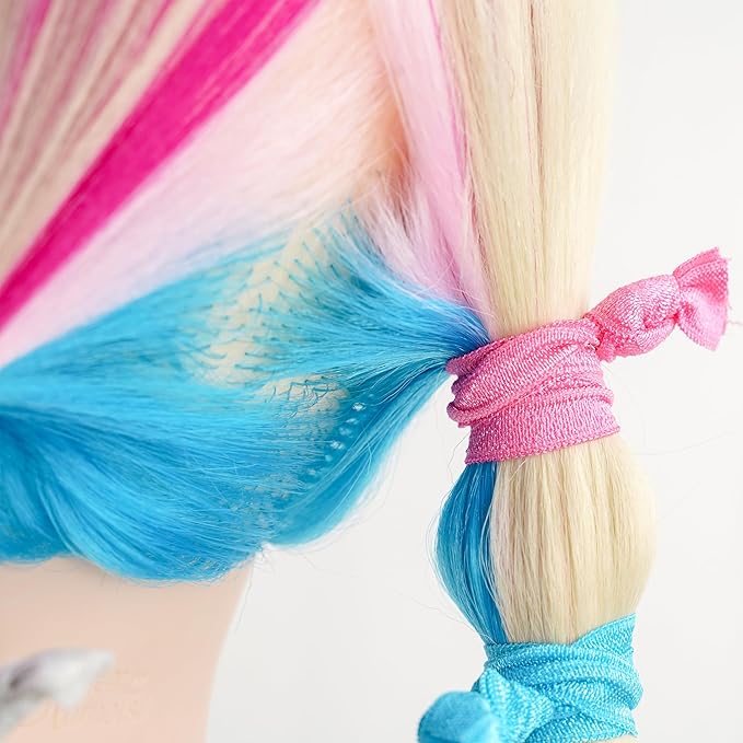 MEEDEE Women's Pastel Rainbow Hair Accessories: 100 Pack Knotted Soft Elastic Ribbon Hair Ties, No Crease, No Damage, Ouchless for Ponytails, Yoga, and Bracelets