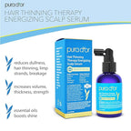 PURA D'OR Hair Thinning Therapy Energizing Scalp Serum 4oz w/Copper Tripeptide, Biotin, Caffeine, Plant Stem Cell, Catalase & DHT Balance, Rosemary Green Tea Leaf Extract, All Hair Types, Men Women