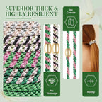 Hair Ties No Damage - 10PCS Ponytail Holders - Elastic Hair Ties for Thick Hair - Braided Hair Bands for Women Girls's Hair - Green