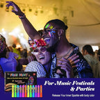 glow in the dark body face paint, 12pcs neon accessories for glow party supplies, UV Crayon Kit neon party decorations for Birthday Party Halloween Masquerade Makeup for Kids Adult