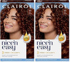 Clairol Nice'n Easy Permanent Hair Dye, 4R Dark Auburn Hair Color, Pack of 2