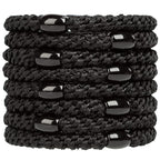 J.CARP 8Pcs Black Hair Ties for Women Girls, Elastics Hair Bands Ponytail Holders, No Damage No Crease Hair Elastics, Perfect for Girls and Women with Thick or Curly Hair