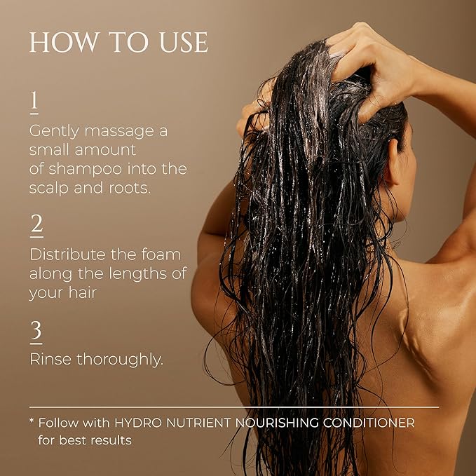 HADAT Hydro Nourishing Moisture Shampoo – Salon-Grade Sulfate-Free, For Dry, Frizzy, or Color-Treated Hair – Deep Hydration, Shine & Smooth Finish – Professional Haircare, 27.05 Fl oz (Pack of 1)