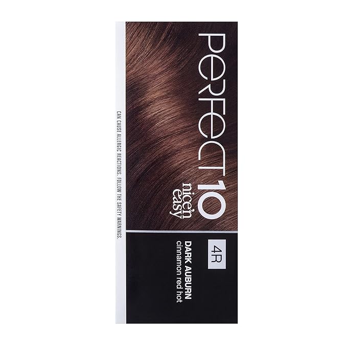 Clairol Nice‘n Easy Perfect 10 Permanent Hair Dye, 4R Dark Auburn Hair Color, Pack of 1