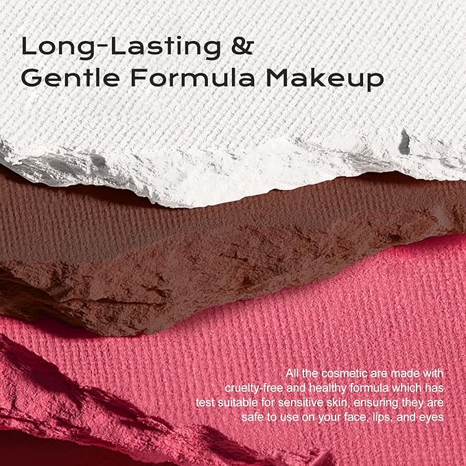 Color Nymph 3-IN-1 Face Palette, Ultra-Smoothy Creamy Blush Highlighter Bronzer Palette, Matte & Long-Lasting, Glowy Finish - Makeup Stacks for Travel | Vegan & Cruelty-Free - Sunset Kiss