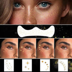 20 Pcs Gold Face Makeup Patches, Glitter Freckles Face Tattoo for Teenagers & Young Women, Sparkle Freckles Makeup Patches, Waterproof Face Glitter Freckles for for Christmas(Gold)