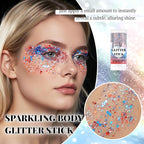 DAGEDA Red White and Blue Body Glitter Stick, Sparkly Face Glitter Makeup, 4th of July Outfits Accessories for Women, Shimmer Face Paint Stick, Fourth of July Independence Day Costumes Accessories