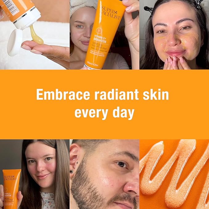 Super Facialist Vitamin C Daily Micro‑Polish – Face Exfoliator Scrub & Facial Cleanser – Biodegradable Facial Exfoliator for Women – Gentle Face Scrub for Radiant Skin 4.2 oz