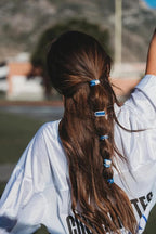 K'lani Game Day Hair Tie Bracelets – 5-Pack Stretchy No-Crease Hair Ties & Stylish Bracelets – Team Color Accessory for Hair or Wrist - BYU, Medium