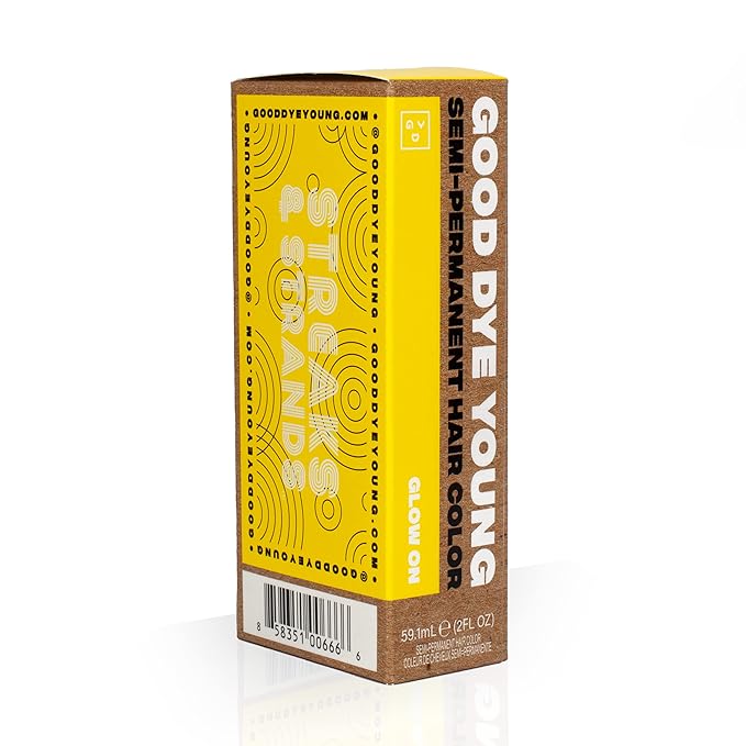 Good Dye Young Streaks and Strands Semi Permanent Hair Color (Glow On Yellow) - UV Protective Temporary Hair Color, 15-24+ Washes - Conditioning Yellow Hair Tint, PPD Cruelty-Free & Vegan