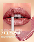 MAKI YIKA Red Lipstick for Women Metallic Lipsticks Glitter Long Lasting Lipstick No Smudge No Transfer Liquid Pink Lip Gloss (BR05 Victoria)