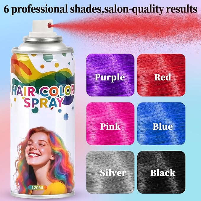 2 Pack Blue hair spray,Hair spray temporary for Women Kids Men, Washable Temporary Hair Dye Spray，Spray hair color Non-Sticky，For Christmas Party, Halloween Crazy Hair Day,Cosplay Party