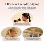 Kitsch Hair Ties No Damage - Strong, Stretchy Hair Bands | Soft Nylon Ponytail Holders, Snag-Free Rubber Bands, Perfect for Updos & Braids | Ideal Gifts for Women - Black, 8pcs