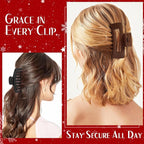 TOCESS Big Claw Clips for Women & Girls, 8 Pack 4.33 Inch Matte Jumbo Hair Claw Clips, Strong Hold Non-Slip Rectangle Hair Clamps for Thick, Curly, Long or Fine Hair