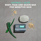 DOVE MEN + CARE Hand & Body Face + Shave Bar Sensitive Skin 6 Count for sensitive skin 3.75 oz