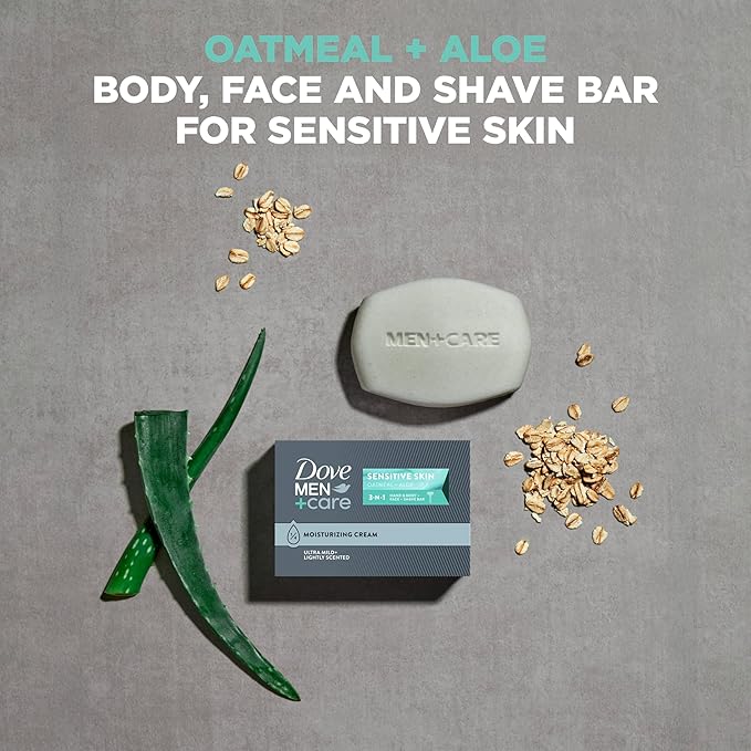 DOVE MEN + CARE Hand & Body Face + Shave Bar Sensitive Skin 6 Count for sensitive skin 3.75 oz