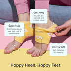 ZenToes Moisturizing Socks for Cracked Heel Treatment, Vitamin E, Olive Oil and Jojoba Oil Heel Socks, Stocking Stuffers for Women, Spa Self Care Gifts for Women (Yellow & White Daisies, Regular)