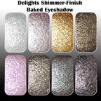 UCANBE 8 Color High-Intensity Baked Shimmer Eyeshadow Palette - Metallic Diamond-Like Shimmer, Highly Pigmented, Smooth & Blendable Formula for Dramatic & Radiant Eye Makeup (03 All Metallic)