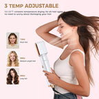 6 in 1 Air Styler Magic Hair Dryer Brush, Negative Ionic Blow Dryer Brush & 3 Heat Settings, Detachable Auto Curling & Straightening Volumizing, Frizz-Free Styling, Salon to Home Use (White-Blue)