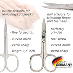 3 Swords Germany - brand quality 8 piece manicure pedicure grooming kit set for professional finger & toe nail care scissors file clipper fashion leather case in gift box, Made by 3 Swords (01634)