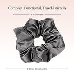Kitsch Satin Hair Scrunchies for Women, Softer Than Silk Scrunchies for Hair - No Damage Satin Hair Ties, Ponytail Holders | Ideal Gifts for Women, 2pc (Blush/Charcoal)