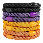 J.CARP 8Pcs Mixed color Hair Ties for Women Girls, Elastics Hair Bands Ponytail Holders, No Damage No Crease Hair Elastics, Perfect for Girls and Women with Thick or Curly Hair, Style 21