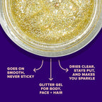 UNICORN SNOT Holographic Face Glitter & Body Glitter Gel | Holiday Glitter Makeup: Stocking Stuffers & Christmas Gift | Hair Glitter, Vegan & Cruelty Free, 1.7 oz Gold Glitter (Bling)