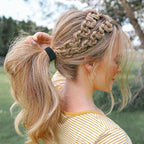 Bessrung 100 PCS Seamless Nylon Hair Ties, No Damage Elastics Hair Ties for Women Girls, Soft Stretchy Ponytail Holders for Thin Thick Hair, Snag-Free Hair Bands Christmas Gift(Gradient Blue)