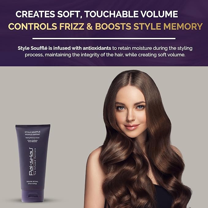 Pai-Shau Biphasic Infusion & Style Soufflé Set - Oil-Free Hair Rejuvenating Serum - Provides Shine, Thermal, and Environmental Protection, 4oz & Medium Hold Styling Cream for All Hair Textures, 5.9oz