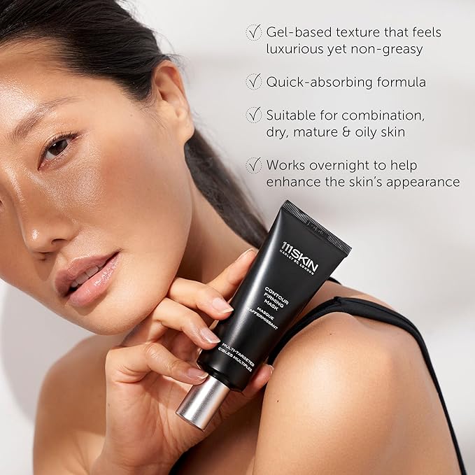 111SKIN Black Diamond Contour Firming Mask, Hydrating Overnight Face Mask with Hyaluronic Acid & Diamond Peptides That Helps Reduce Fine Lines and Wrinkles at Night for All Skin Types, 2.54 fl oz