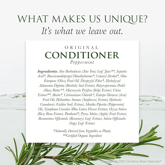 Christina Moss Naturals Conditioner Organic and Natural Ingredients, No Silicones, No Parabens