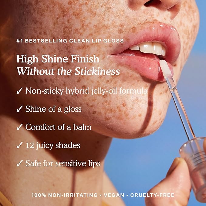 Tower 28 ShineOn Milky Lip Jelly, PISTACHIO, Non-Sticky, Hydrating Vegan Lip Gloss in Milky Nude Pink, Moisturizing Apricot and Raspberry Seed Oil, Clean, Cruelty Free