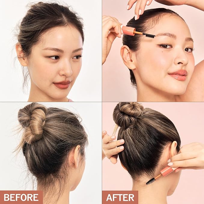 Hype Fit Hair Mascara – Flyaway Slick Stick & Edge Control with Dual-Brush Design for Precision Styling, Lightweight Non-Greasy Natural Hold, Easy-Wash Formula