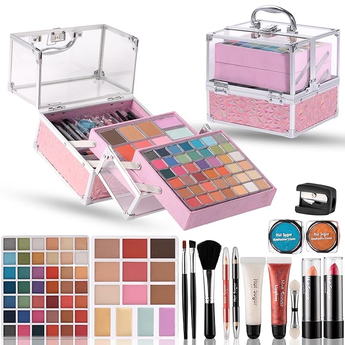 Hot Sugar Teen Makeup Kit for Girls 13-15, Kids Makeup Kit, Makeup Gift Set for Birthday Parties Makeovers & Christmas (Pink)