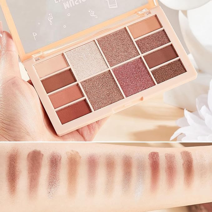 Eyeshadow Palette, Soft Matte & Romantic Shimmer, Low Saturation for Natural Look, Smooth Texture, High Pigment, No Fallout, Soft, Silky, Half-Wet Powder, Radiant, Clear, and Seamless Finish-5#