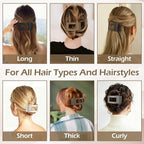 French Flat Hair Clips for Women 6pcs Hair Claw Clips for Thick or Thin Hair Matte Claw Clips for Girls Barrettes Non-Slip Strong Hold Hair Accessories for Women (Brown Grey)