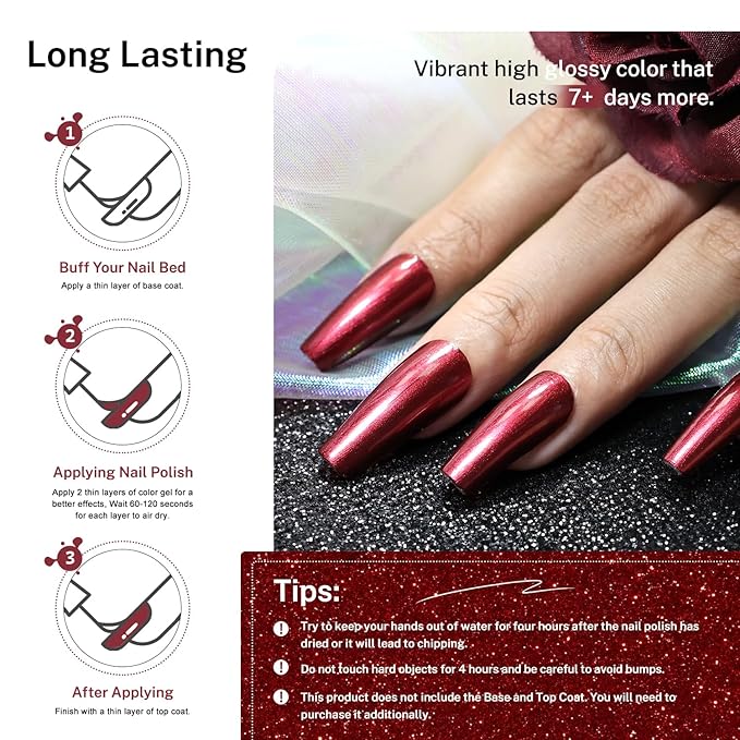 16.5ml Red Glitter Nail Polish Large Volume Quick Dry Nail Polish, Long Lasting Shine, Fingernail Toenail Nail Art DIY Home Travel Nail Art Gift