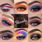 UCANBE 86 Colors Nude Eyeshadow Palette with 15pcs Makeup Brushes Set, Matte Glitter Long Lasting Highly Pigmented Waterproof Colorful Eye Shadow Contour Blush Powder Highlighter All in One