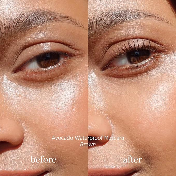 Ere Perez - Avocado Waterproof Mascara | Lengthen, Nourish, Enhance, Strengthen | Long-Lasting, Sensitive Eye Safe | Mamey + Camelia Oils | Vegan, Cruelty-Free, Clean Beauty (Brown, 0.35 oz | 10 ml)